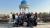 Westminster students of the Dragons sports team pictured in front of Tashkent sightseeing spot