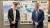 Dr Peter Bonfield with student in front of posters at London Student Sustainability Conference 