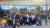 Picture of students outside Leeds City Station during a Westminster Working Cultures programme visit to the city.