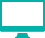 computer icon in turquoise