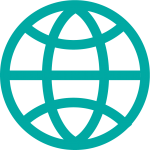 earth icon in turquoise