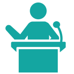Lecture speaking new icon turquoise