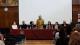 Picture of a the first panel of the conference with seven speakers from different disciplines on students as co-creators.