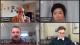 Four panel grid featuring Bio Sciences panellists on a virtual call