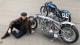Lecturer and writer and Director of Speed is Expensive David Lancaster with two record-setting Vincent motorcycles.