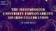 Westminster Employability Award Event written on purple and gold background