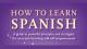 How to learn Spanish wording in purple background