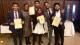 University of Westminster IBM University Business Challenge winners holding their awards