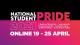 National Student Pride black and pink flyer