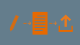 Three symbols of a pen, a document, and the upload symbol