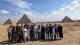Students visiting the Great Pyramid complex, near Cairo
