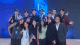 Students with Malaysia flag group photo