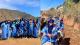 Westminster students group photo and selfie while riding camels during Marrakesh field trip
