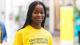 Young woman in University of Westminster t-shirt