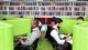 Students studying in a library