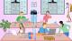 Illustration depicting diversity and inclusion in a workplace setting
