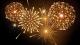 Gold fireworks on a black background