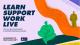 Image reads: Learn Support Work Live - Join our journey towards a mentally healthy university