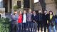 Group of people standing outside a building in Chile.