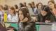 Students in a lecture theatre.