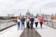 Students on a London bridge