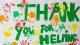 Thank you for helping handmade poster by children for North Paddington Food Bank