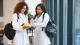 two medical students talking