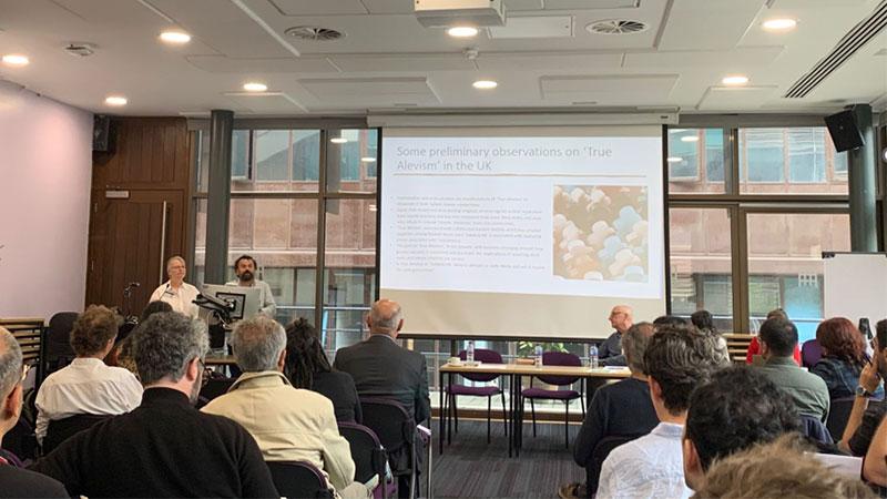 Attendees listening to a talk delivered by Umit Cetin at the First Biennial International Conference for Alevism Studies