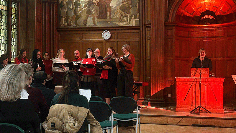 Choir performing at Christmas carols