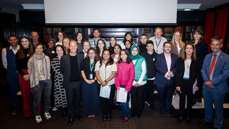 Panellists, students and speakers at the Farm, Food and Fashion Event