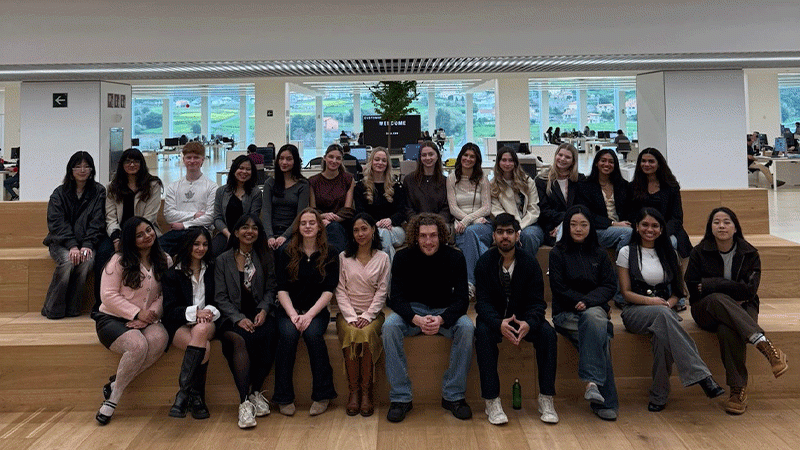 Fashion Business Management students at Inditex group photo