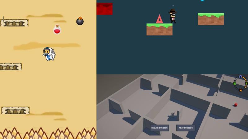 Screenshot of a student project from the computer games development masterclass.