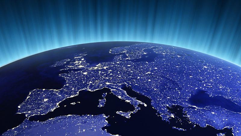 Globe at night