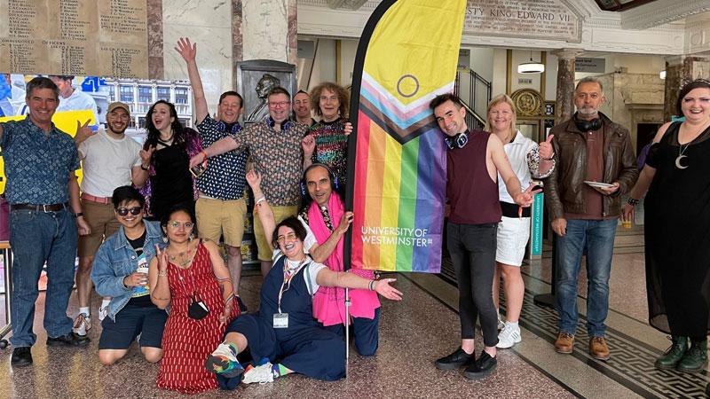 Group photo at Pride celebration breakfast 2022