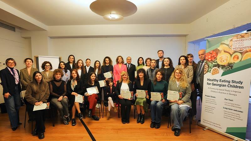 Ihab Tewfik digital healthy eating education for Georgian children workshop group photo