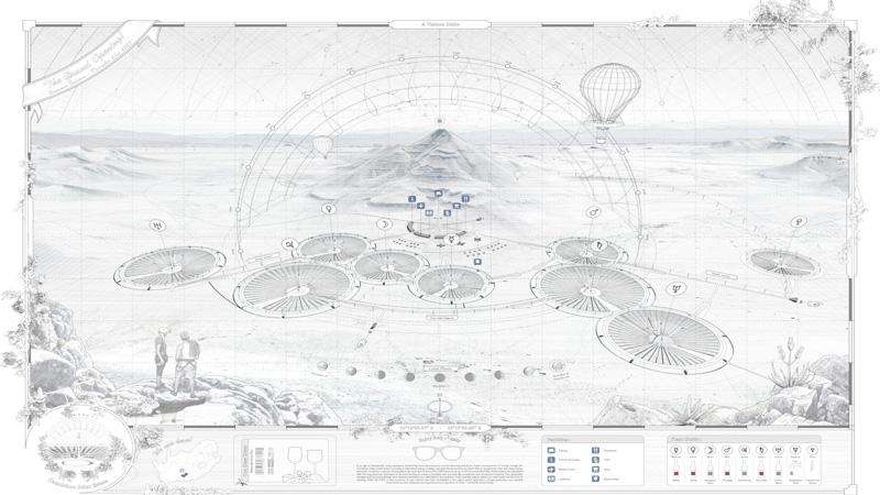 Architecture student work John Cook – future city in black and white