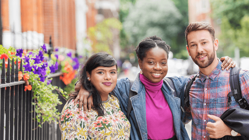 Group of students by Marylebone Campus