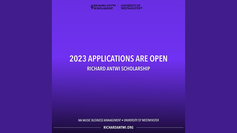 Richard Antwi Scholarship logo with purple background