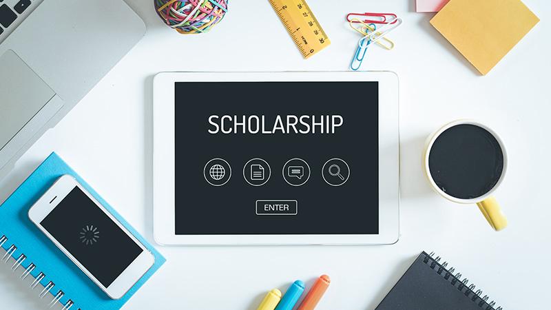 SCHOLARSHIP Concept on Tablet PC Screen with Icons