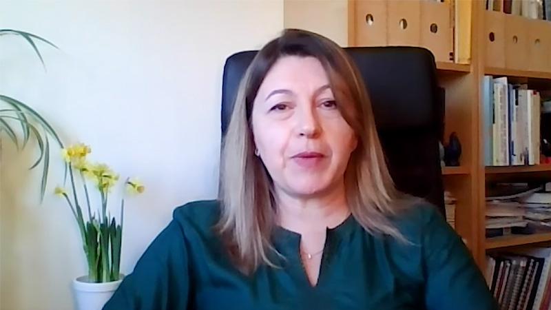 Screenshot of Dr Rosa Schiano-Phan talking at a virtual TEDx talk