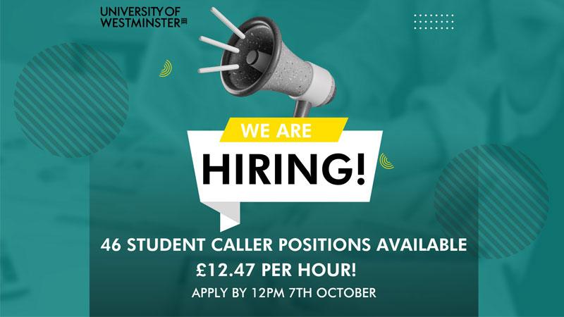 Megaphone with 'we're hiring' logo