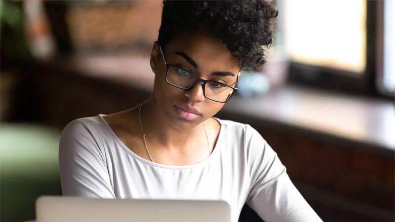 Student on a laptop