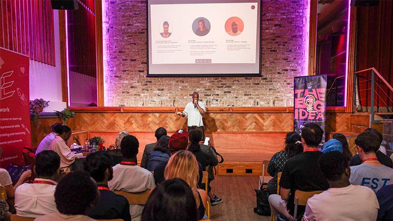 A man speaking to an audience at the Big Idea event