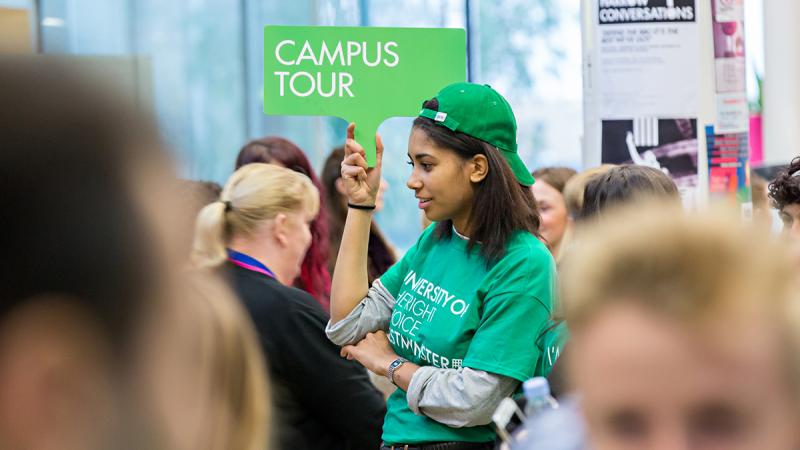 Student at an open day