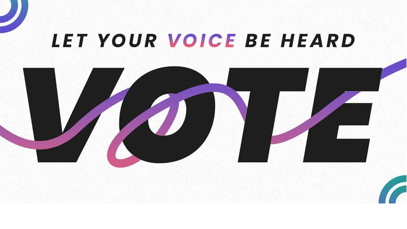 Let your voice be heard - vote text on white background