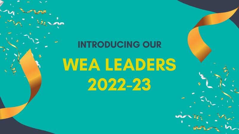 WEA Leaders 2022-23 flyer with confetti