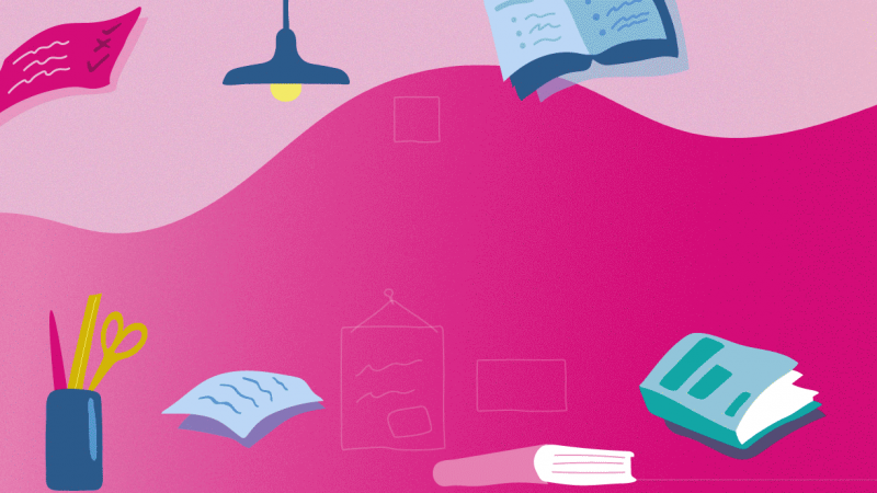 An illustration of books