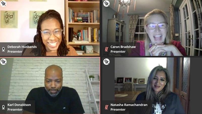 Screenshot with the speakers on the What it Takes to Overcome Impostor Syndrome event