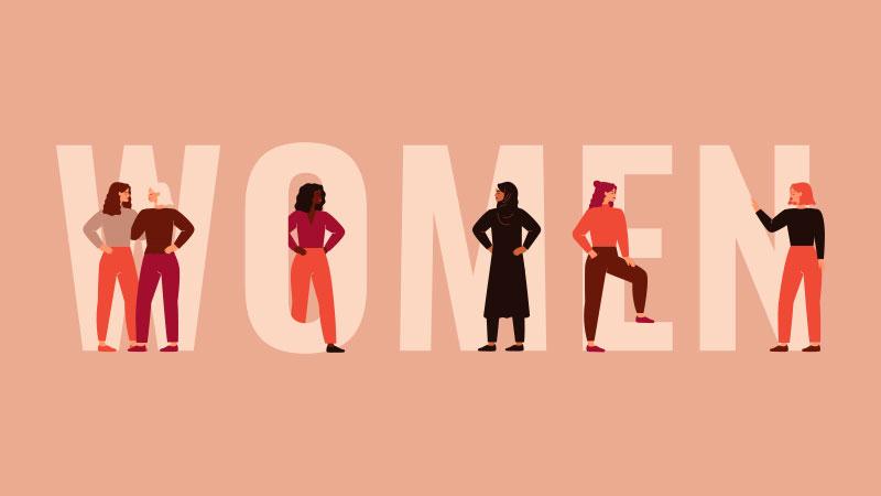 Diverse women standing 
