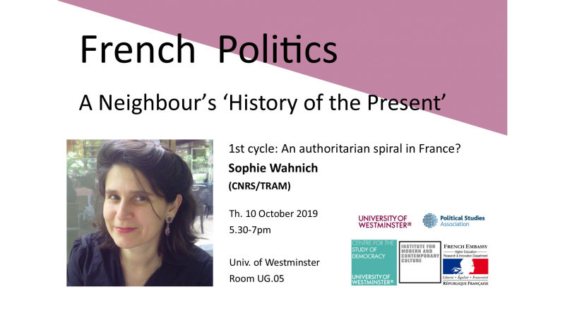 Seminar series “French Politics: A Neighbour’s ‘History of the Present’” invites Sophie Wahnich